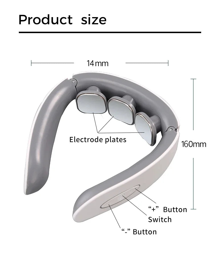 Neck Massager Pulse Neck Protector Shoulder Wireless Smart Heating for Neck and Shoulder Pain Relief Tool Machine