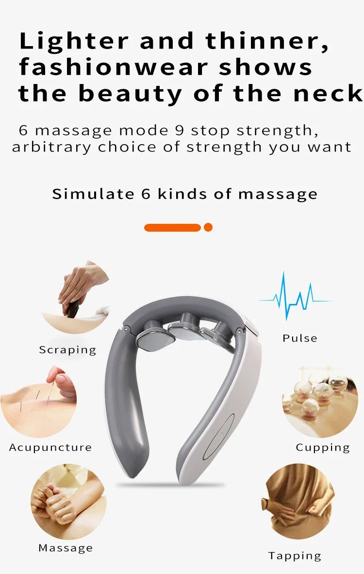 Neck Massager Pulse Neck Protector Shoulder Wireless Smart Heating for Neck and Shoulder Pain Relief Tool Machine