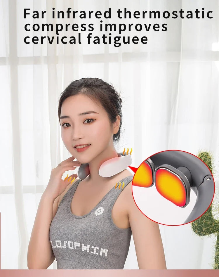 Neck Massager Pulse Neck Protector Shoulder Wireless Smart Heating for Neck and Shoulder Pain Relief Tool Machine